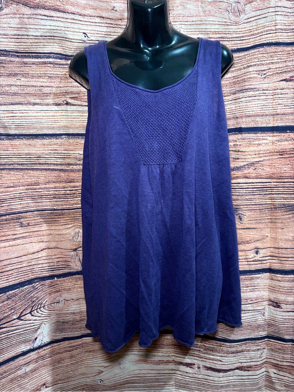 Eileen Fisher Purple Knit A-Line Tank